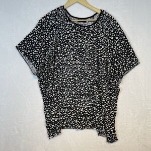 Maggie Barnes Woman's Blouse Plus Size 5X Black White Polka Dots Feminine Flowy